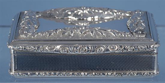 An early Victorian silver table snuff box, by Edward Smith, Length: 93mm Weight: 6.8oz/214grms